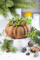 Christmas cake with cranberries