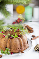 Christmas cake with cranberries