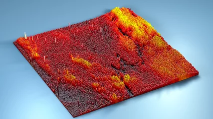 Selbstklebende Fototapeten Rot Lila 3d rendering topography with cubes  © photostocklight