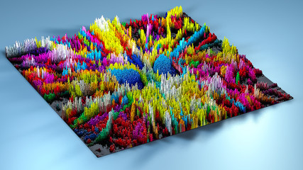 3d rendering topography with cubes