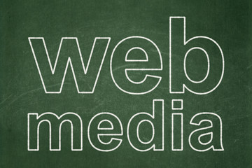 Web design concept: text Web Media on Green chalkboard background