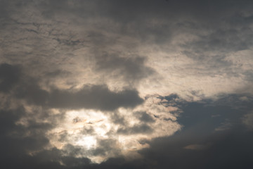 Low key sun through the sky