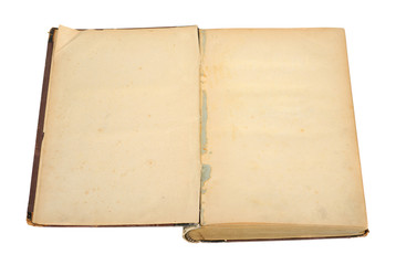 Naklejka premium Open old book isolated on white
