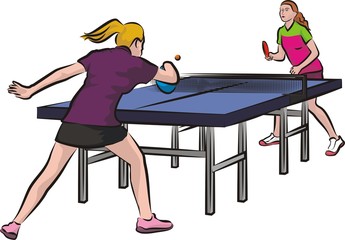 women's table tennis - woman in action