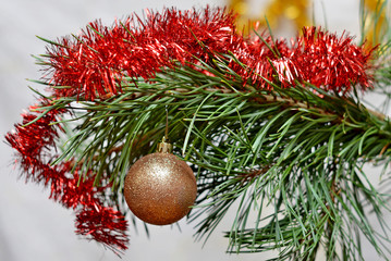 Christmas toys under the Christmas tree for the new year