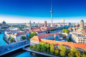 Fotobehang panoramisch uitzicht op het centrum van Berlijn © frank peters