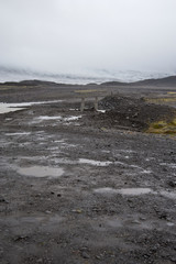 Panoramic Jokulsarlon, Typical Icelandic landscape, a wild nature of seals and icebergs, rocks and water.