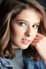 closeup teenager face
