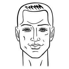 Man hairstyle head