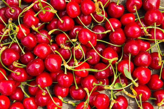 Background of the red cherry fruits