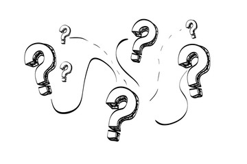 Question mark on a  white background