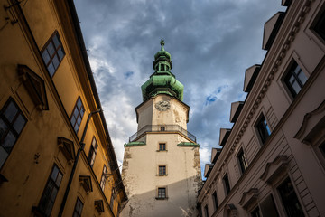 Naklejka premium Michael Tower in Old Town of Bratislava in Slovakia