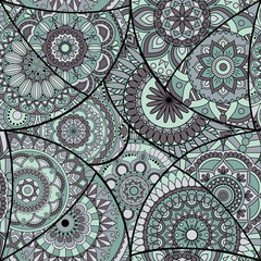 Seamless pattern tile with mandalas. Vintage decorative elements. Hand drawn background. Islam, Arabic, Indian, ottoman motifs. Perfect for printing on fabric or paper.