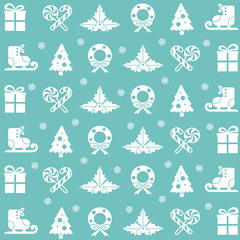 Merry Christmas Collage. Blue.