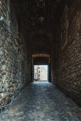 Obraz premium Old subpass in the village Aubenas in the Ardeche region of France