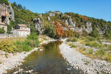Fototapeta na wymiar Impression of the village Labeaume in the Ardeche region of France