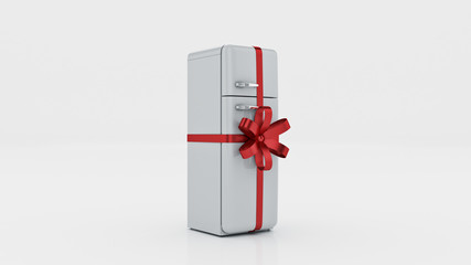 The fridge. concept discounts. 3d rendering
