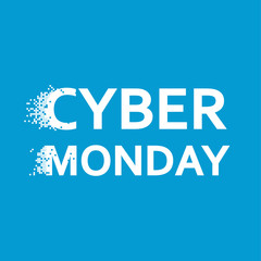 Cyber Monday banner. Day of sale in online stores. 