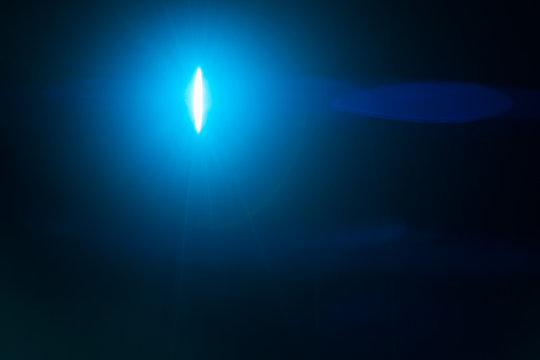 The blue light on the dark background. anamorphic lens shot