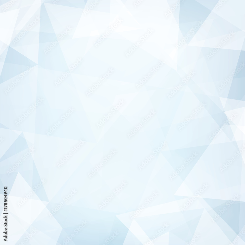 Aufkleber Abstract light blue gelid background textured by subtle triangles. Simple vector pattern