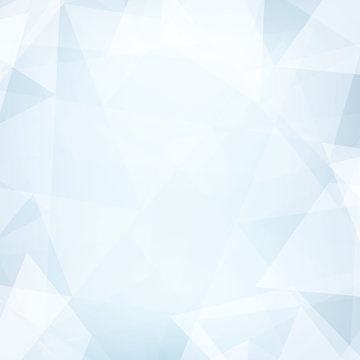 Abstract light blue gelid background textured by subtle triangles. Simple vector pattern