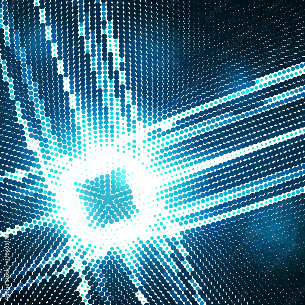 Poster Abstract dotted tech pattern with dark blue dots