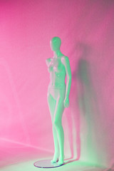 mannequin man white woman standing