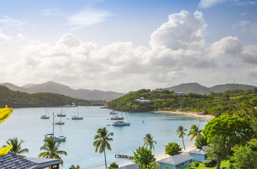 Antigua, Caribbean islands, English Harbour view with yachts