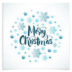 Greeting card Happy new year and Merry Christmas. Lettering Merry Christmas