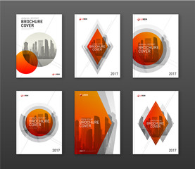 Brochure cover design layouts set for business and construction.