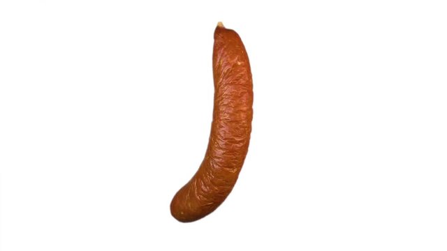 sausage in motion, isolation on white background