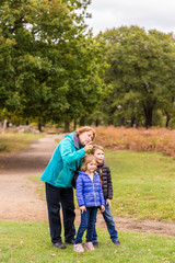 grandma with her grandchildren in Richmond park