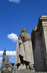 Naklejka premium Statue of Pierre Corneille (1606 - 1684), famous French dramatist, landmark in Paris, located next to the Pantheon in the 5th Arrondissement