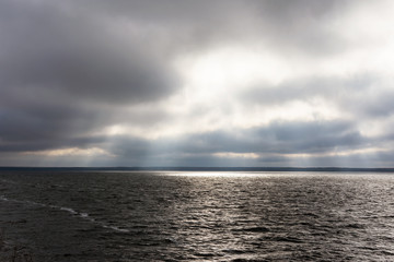 clouds over the water.