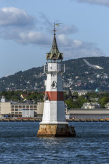 Fototapeta na wymiar Lighthouse in Oslofjord, Norway