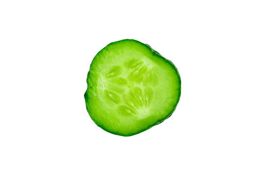 piece of cucumber on isolated white background