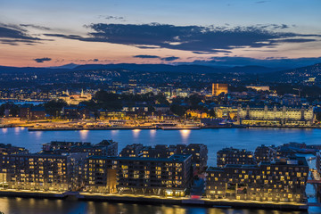 Fototapeta na wymiar Oslo by night, Norway Europe