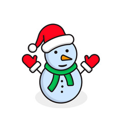 Snowman icon, vector festive simple symbol. Snowman with hat flat black silhouette illustration
