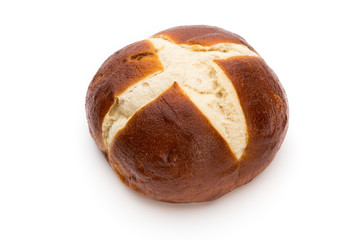 Freshly baked bread isolated on white background.