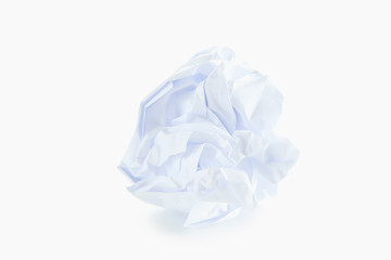 Crumpled paper ball isolated on a white