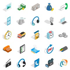 Bad connection icons set, isometric style