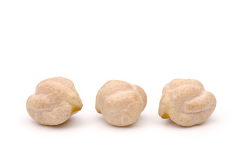 Dry Chickpeas on a White Background