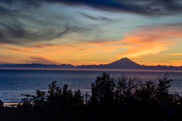 Sunset in Ninilchik in Alaska United States of America