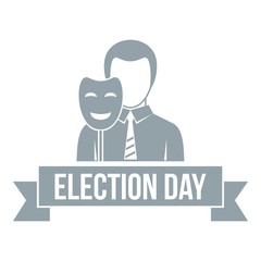 Election day logo, simple gray style