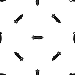 Fototapeta premium Dirigible balloon pattern seamless black
