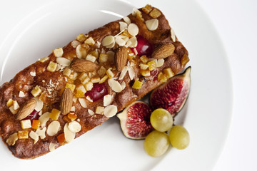 Fruits cake on a plate