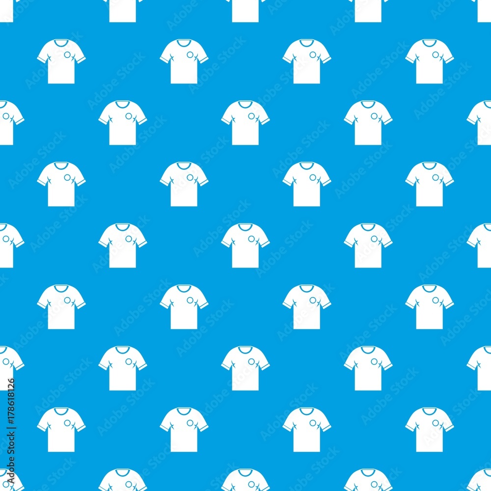 Wall mural soccer shirt pattern seamless blue