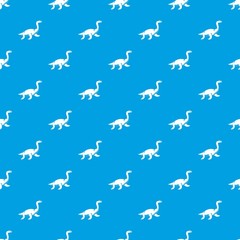 Elasmosaurine dinosaur pattern seamless blue