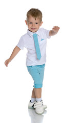 Handsome boy in shirt and tie.