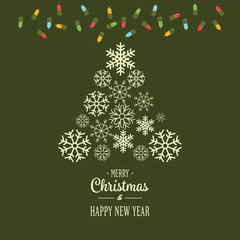 vector card with happy Christmas and happy new year